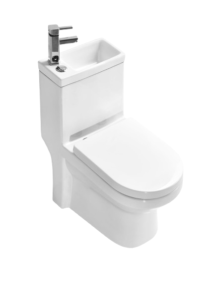 Coupled Toilet with Sink 